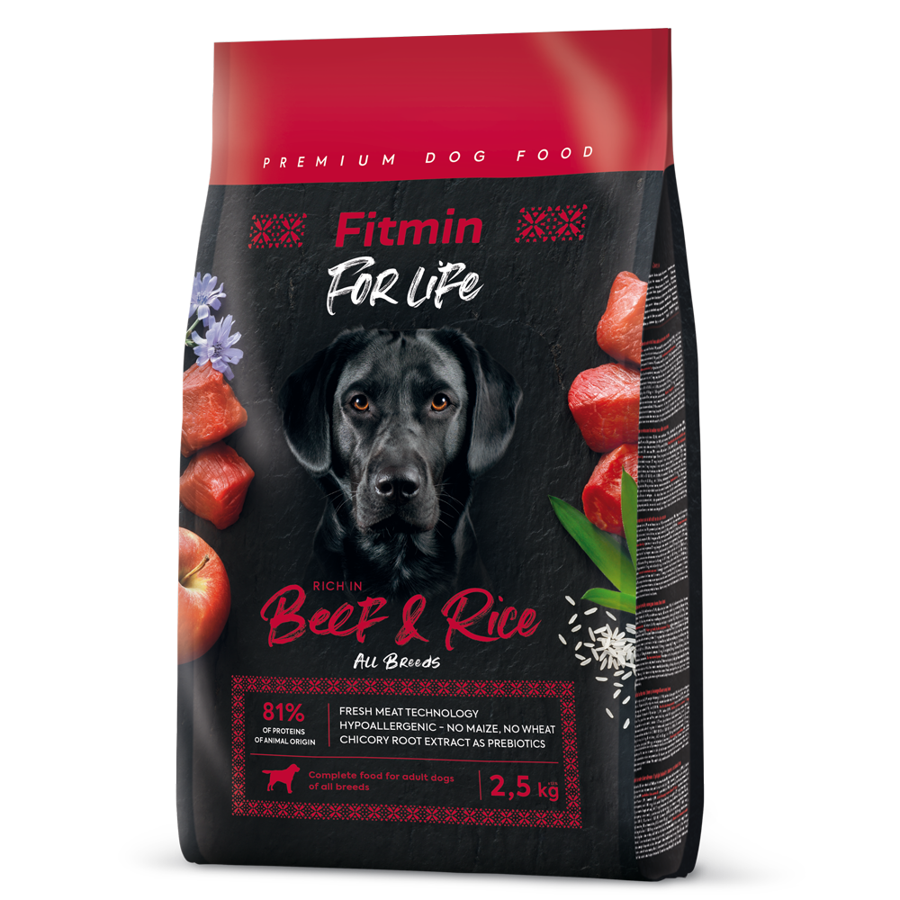 Fitmin dog For Life Beef & Rice (для дорослих собак всіх порід яловичина з рисом)