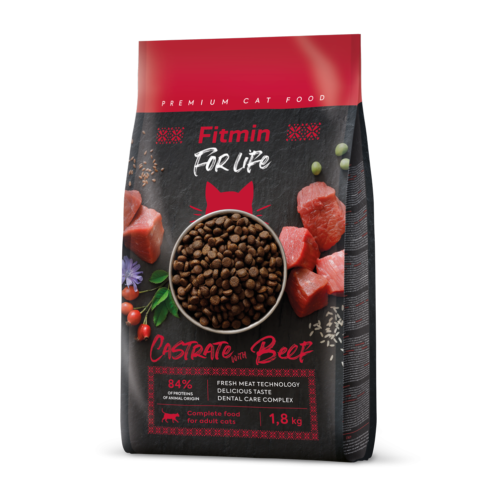 Fitmin cat For Life Castrate Beef (для стерилізованих з яловичиною) 1.8kg