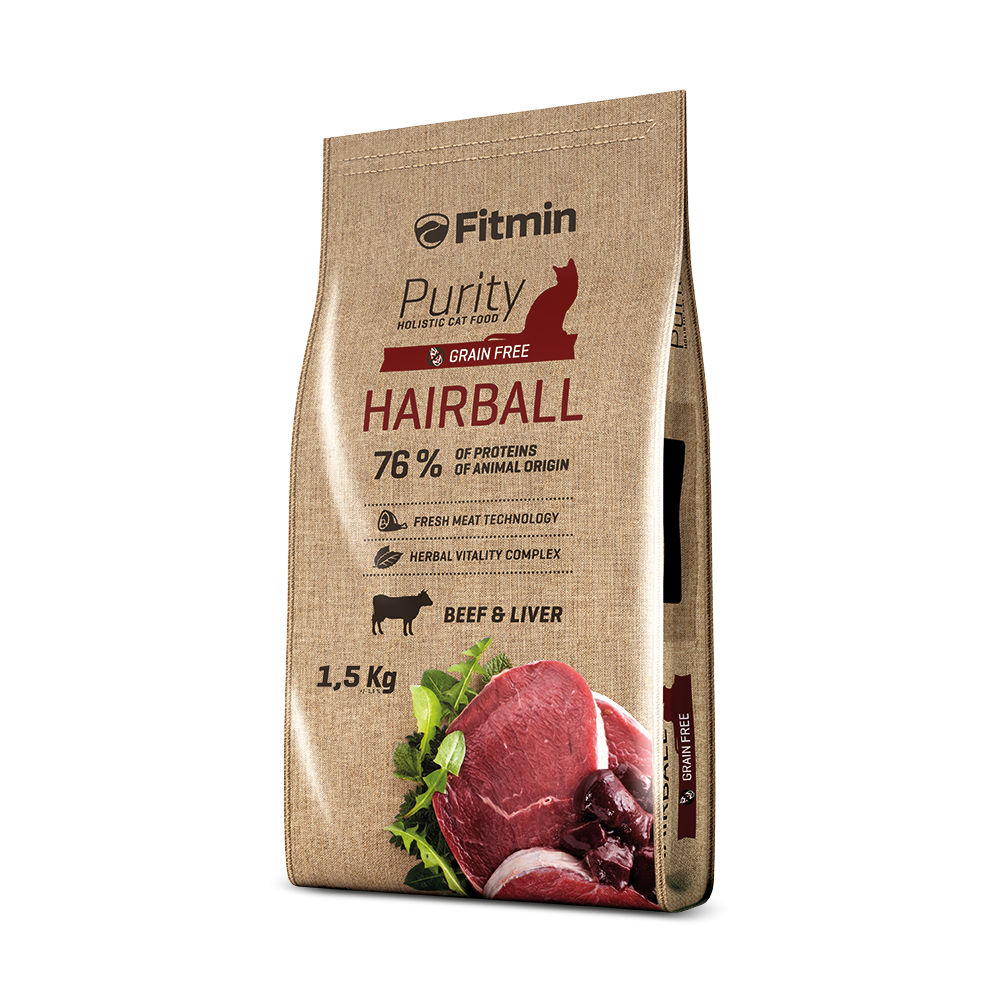 Fitmin cat Purity Hairball (для довгошерстих котів з яловичиною) 10 kg