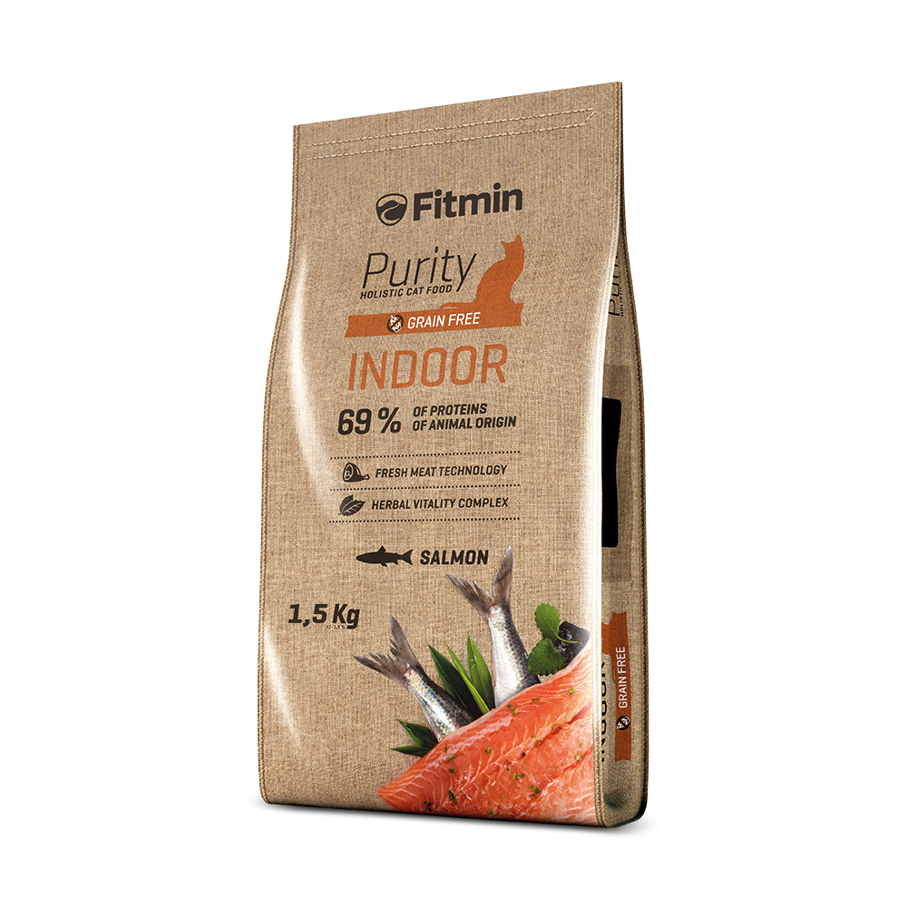 Fitmin cat Purity Indoor (для домашніх котів з лососем та рибою) 1.5 kg