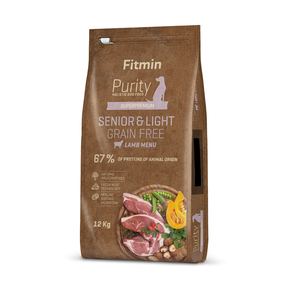 Fitmin dog Purity GF Senior & Light Lamb (для собак літнього віку та малорухливих собак з ягням беззерновий)