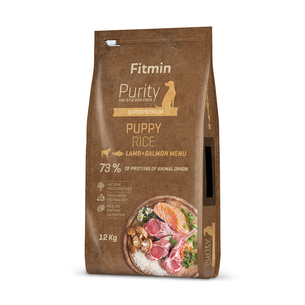 Fitmin dog Purity Rice Puppy Lamb & Salmon (для цуценят всіх порід собак з рисом, ягня та лосось)