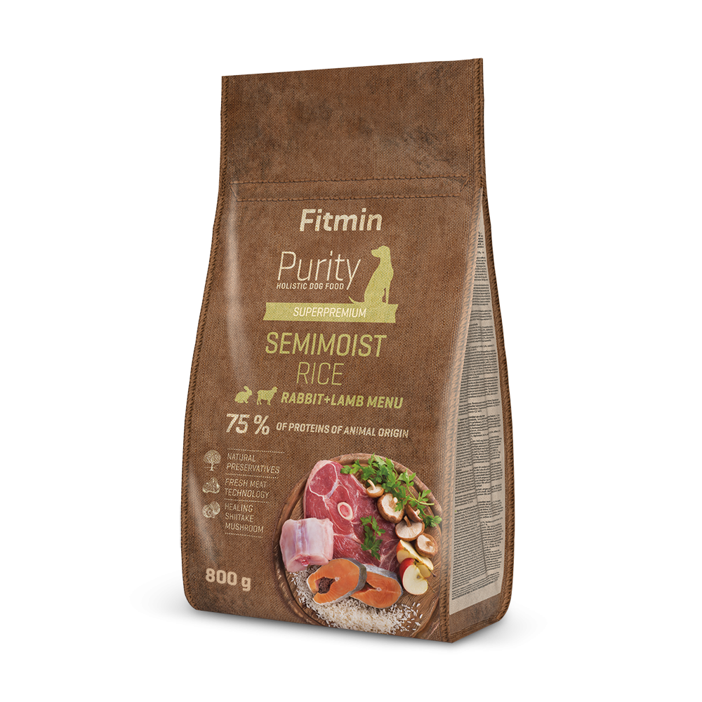 Fitmin dog Purity Rice Semimoist Rabbit & Lamb (напіввологий корм для всіх порід собак з рисом, кролик та ягня)
