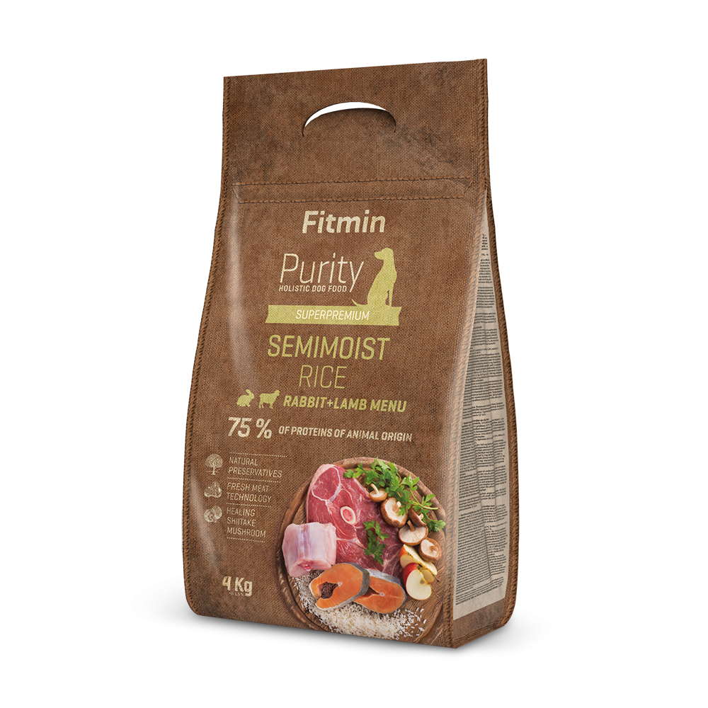 Fitmin dog Purity Rice Semimoist Rabbit & Lamb (напіввологий корм для всіх порід собак з рисом, кролик та ягня)
