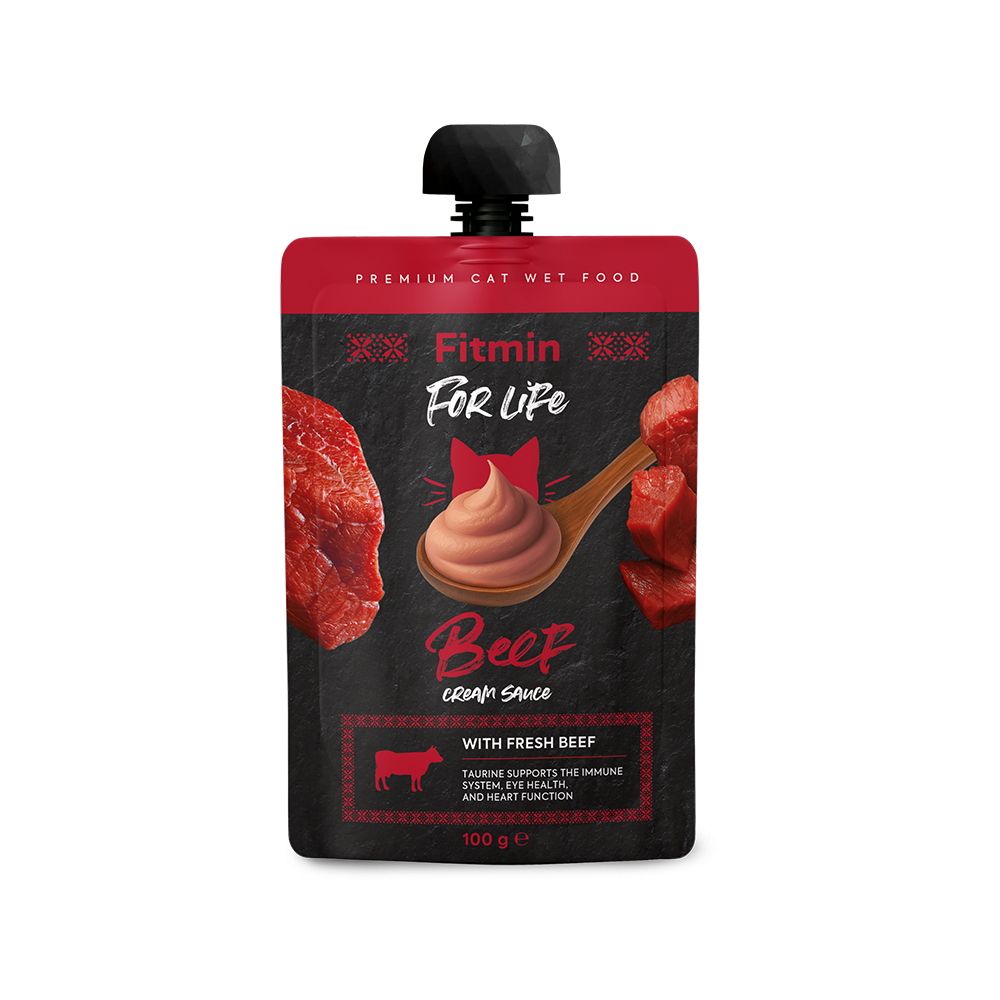 Fitmin cat For Life Cream Sauce pouch Beef (крем-соус з яловичиною)