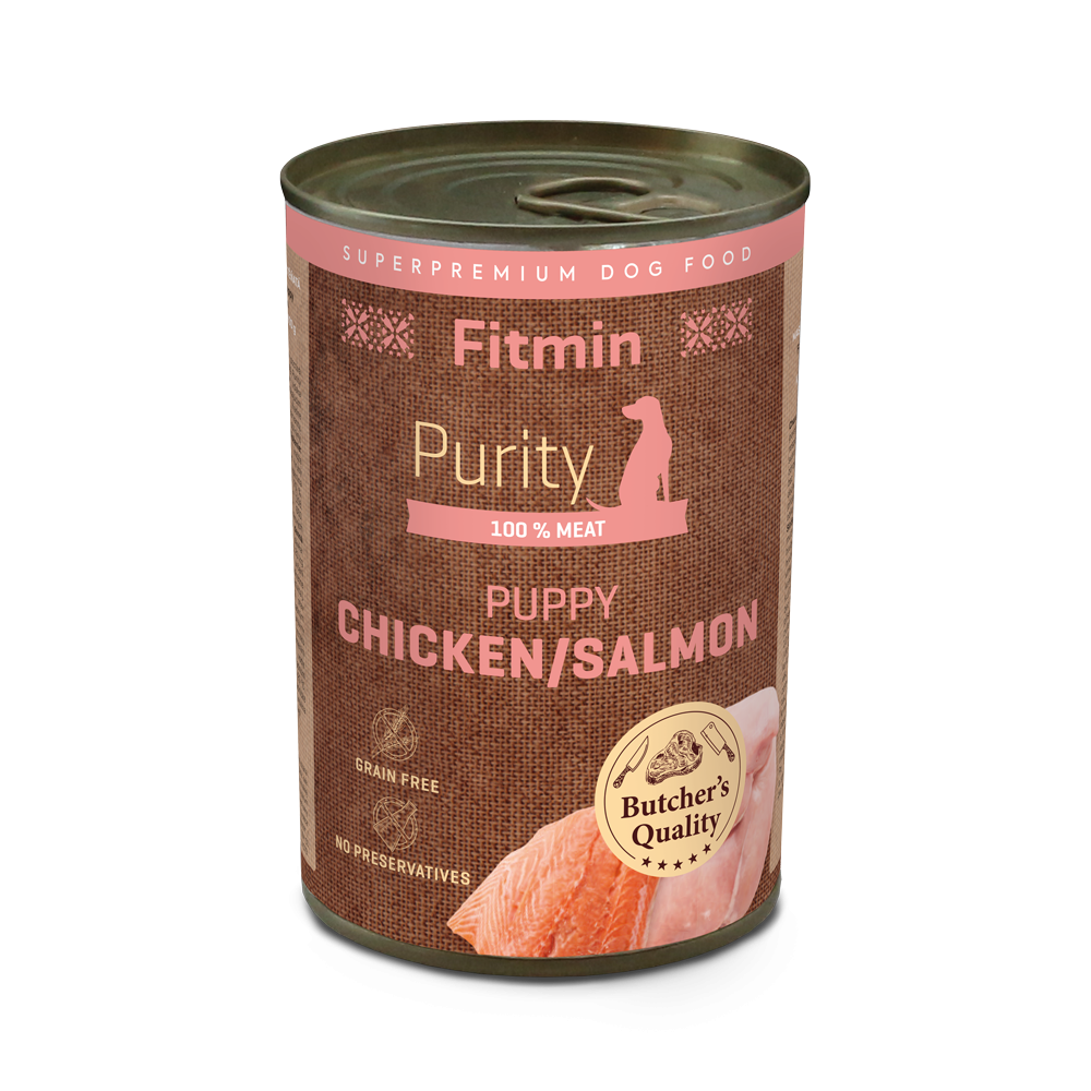 Fitmin dog Purity tin puppy salmon with chicken (для цуценят з лососем та куркою)